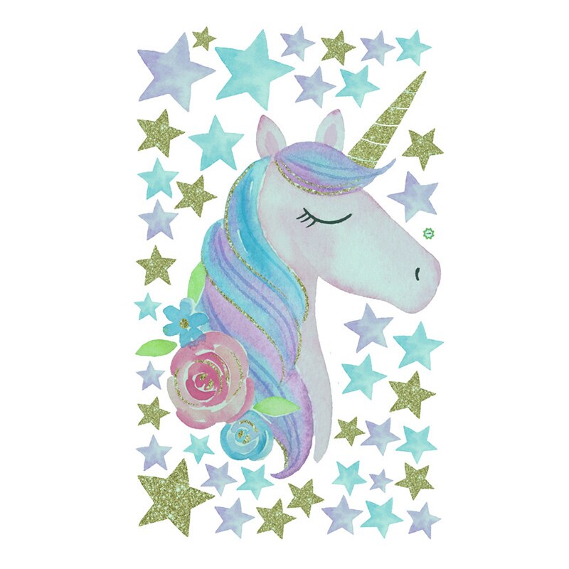 Eenhoorn Lichtgevende Muurstickers Kleurrijke Eenhoorn Glow In The Dark Muurstickers Voor Kinderkamer Slaapkamer Woonkamer Nursery Party: A right opp bag