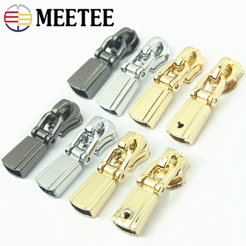 Meetee – fermetures à glissière en métal et Nylon, 10 pièces, 5 #, pendentif à vis, fermeture à glissière, fermeture à glissière, accessoire de vêtement