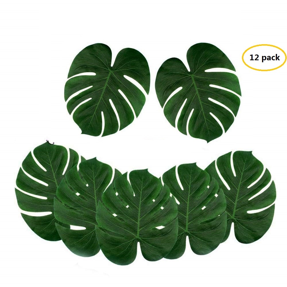 12 Pcs Kunstmatige Palm Bladeren Tropische Plant Faux Bladeren Safari Bladeren Voor Thuis, Keuken, Feest, Bruiloft, tafel Decoratie