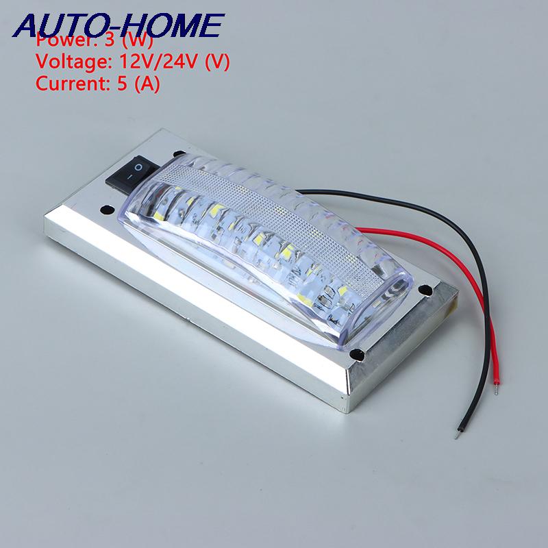 LED 12V-24V Panel Light Car Interior Reading Lamp High Brightness Cabin Lights for Van Truck RV Boat Camper Lights Switch On Off