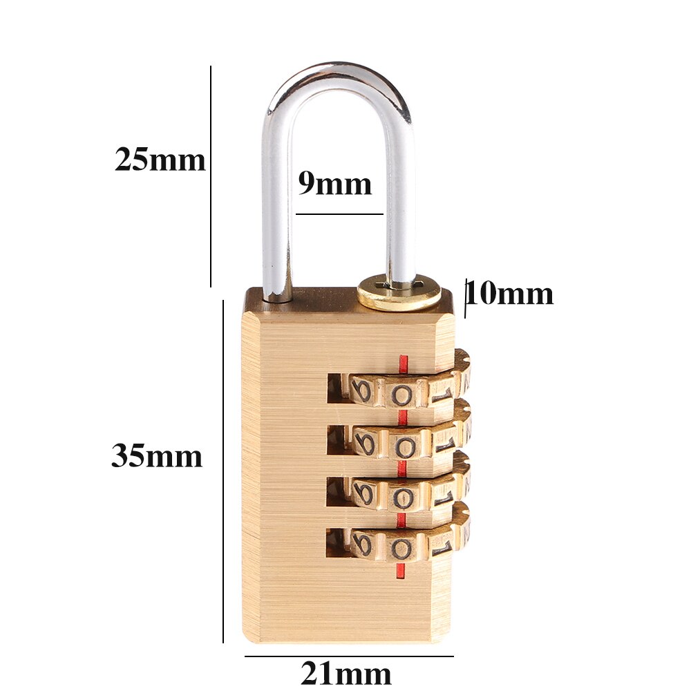 Arrivial Mini 4 Digits Number Password Code Lock Combination Padlock Resettable For Travelling Bag Door