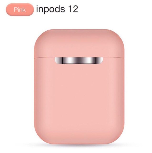 Originale  i12 tws inpods 12 i9s øretelefoner bluetooth trådløs øretelefon touc bas stereo headset sport øretelefoner pk  i7s: Lyserød