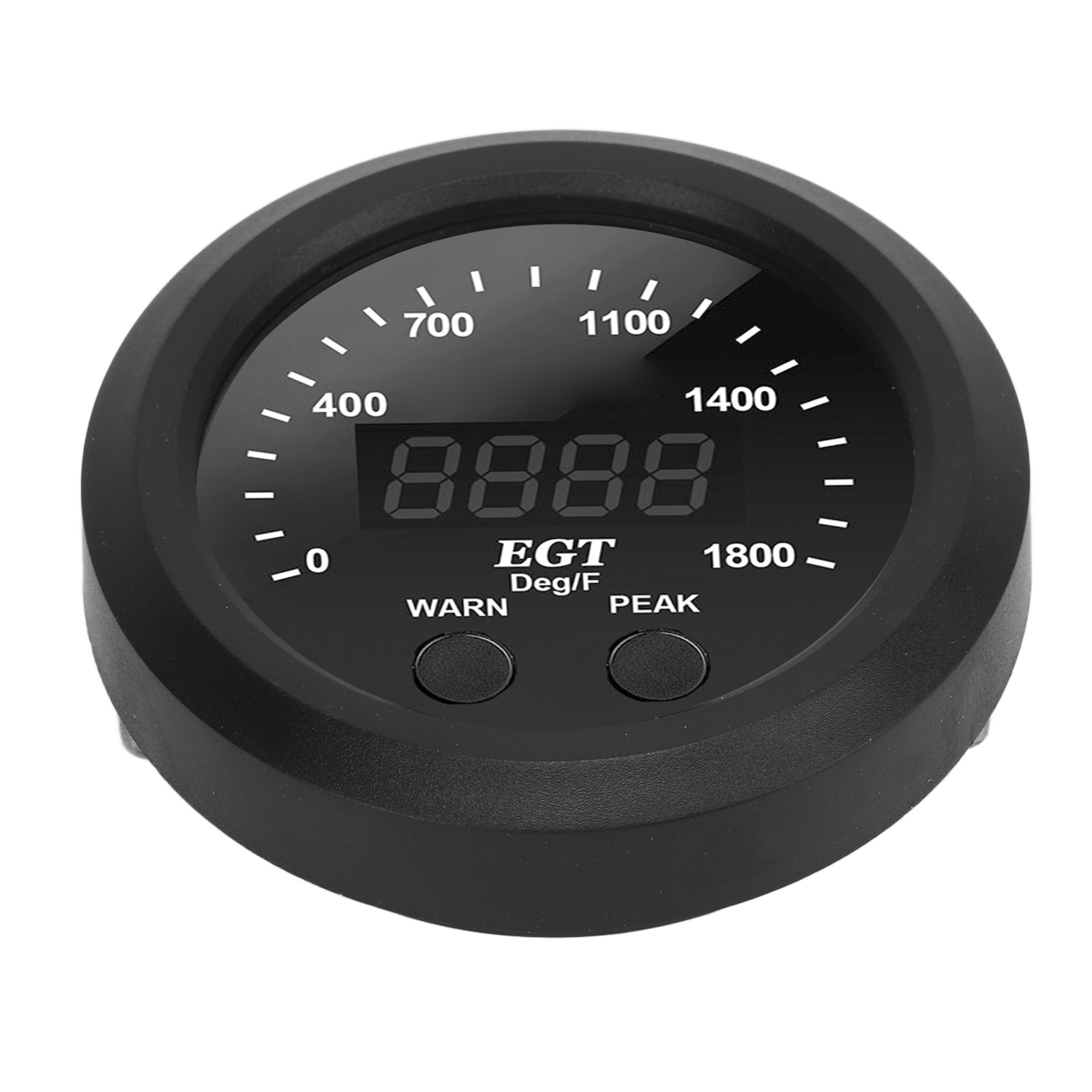 EGT Meter Car Exhaust Gas Temperature Gauge 2‑1/16in 52mm Ultra Thin 0‑1800℉ Red LED Universal with Sensor