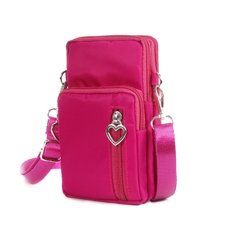 Mode Vrouwen Sport Vierkante Tas Mini Gsm Pouch Crossbody Schoudertassen: Rood