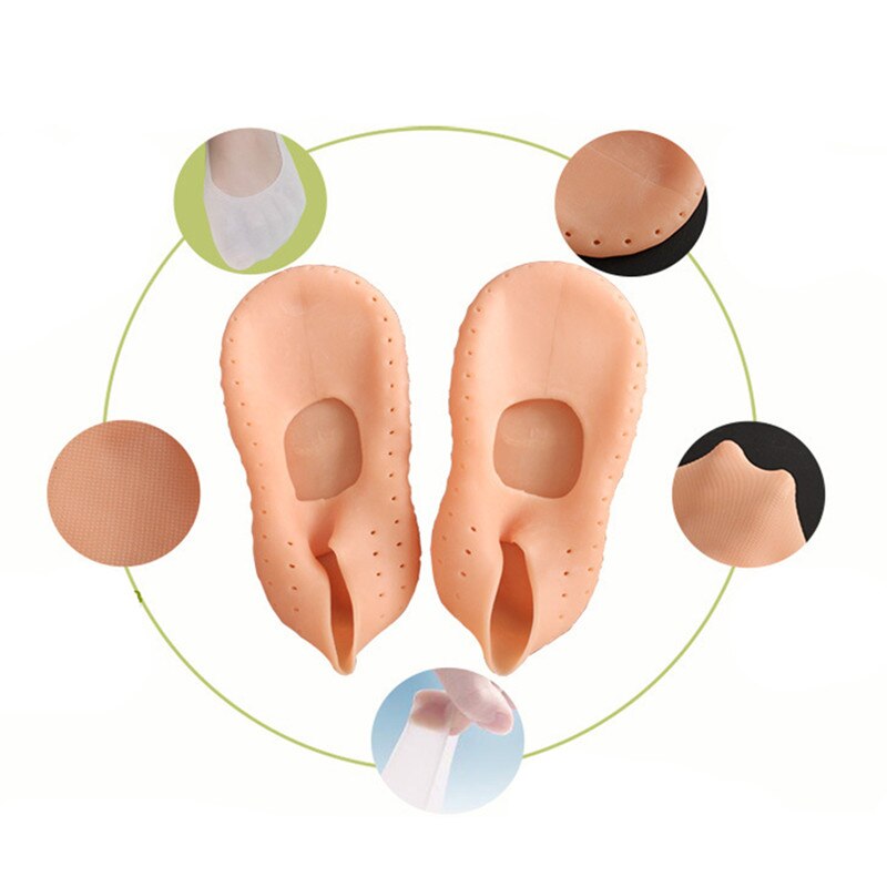 1 paire Gel chaussette Silicone soin des pieds outil pieds protecteur soulagement de la douleur prévention des fissures hydrater peau morte enlèvement chaussette avec trou