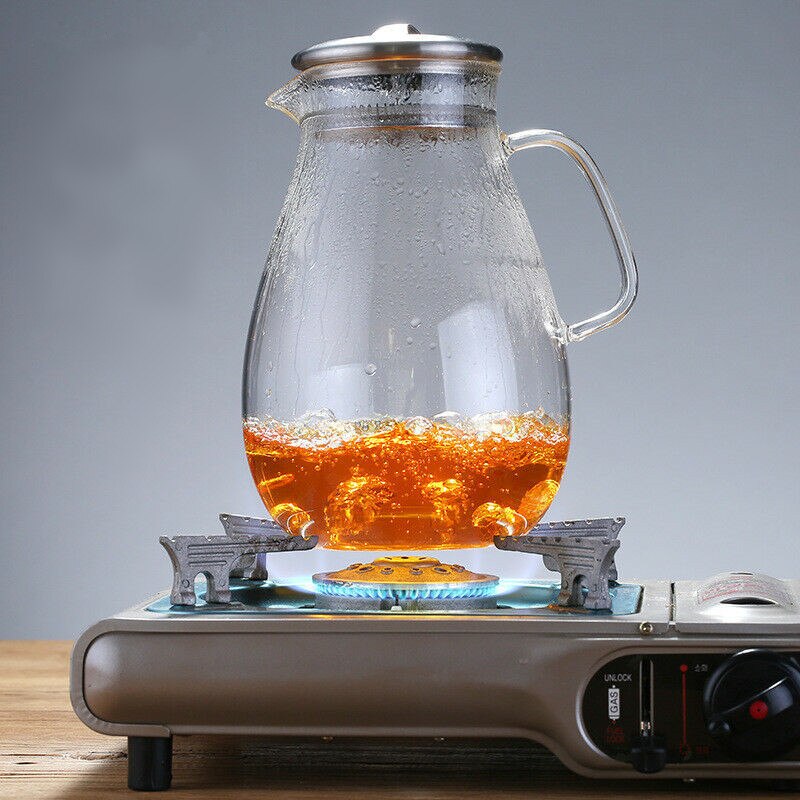Glass Cold Water Pot 1800ml Heat Resisting Borosilicate Glass Fruit Juice Jug Coffee Pitcher Afternoon Flower Tea Pot Teapot