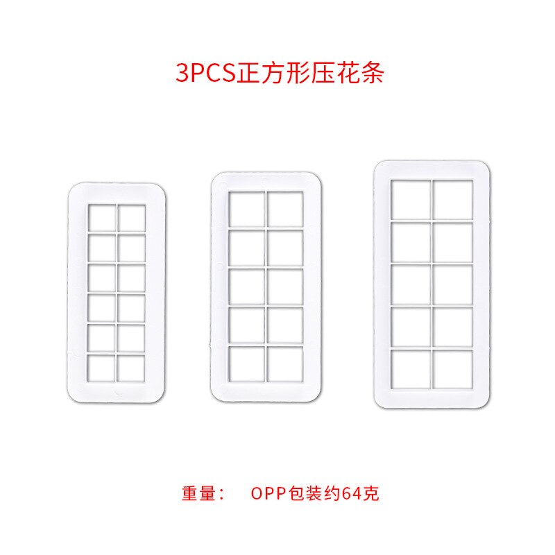 3PCS/Set Square Geometric Cutters Fondant Cookie Cake Mold Cutter Chocolate Mold Cake Decorating Cake Baking Tools for Christmas: Square