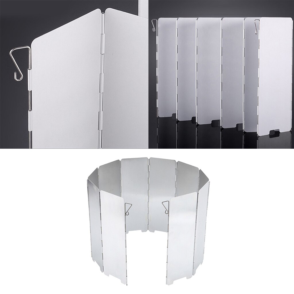 Folding Windshield Plates Outdoor Camping Kitchen BBQ Stove Picnic Wind Screen Folding Plate for Camping Gas Cooker