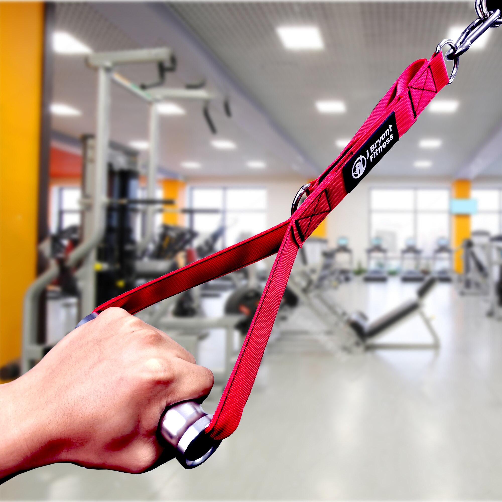 Multifunction Cable Machine Metal Gym Handle Strap Heavy Duty Tricep Press Pulldown Resistance Band Training Workout Attachment