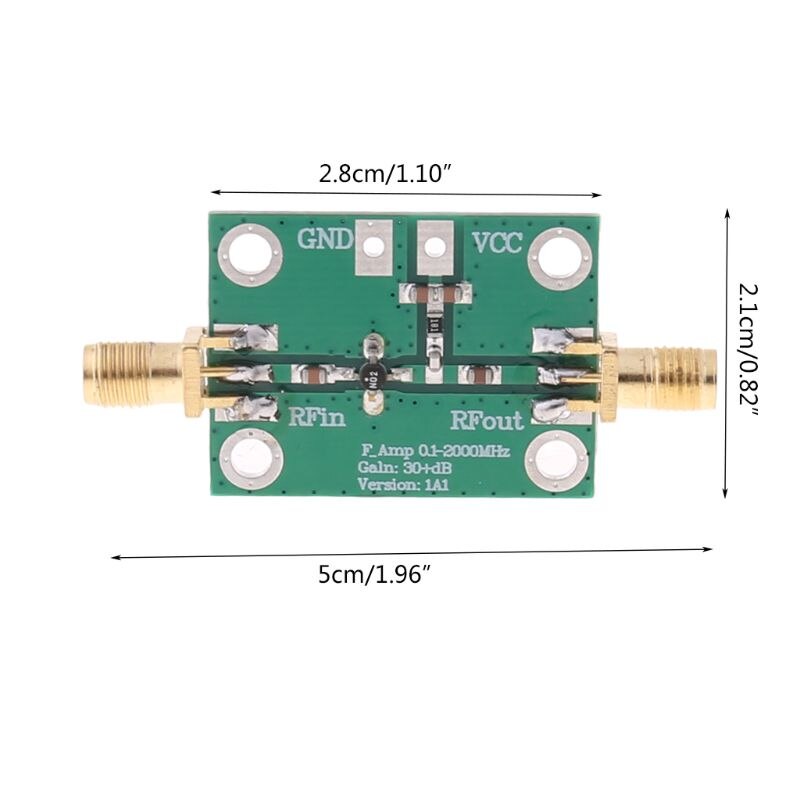 0.1-2000MHz 2GHz RF Wideband Low Noise Amplifier LNA Broadband Module Gain 30dB