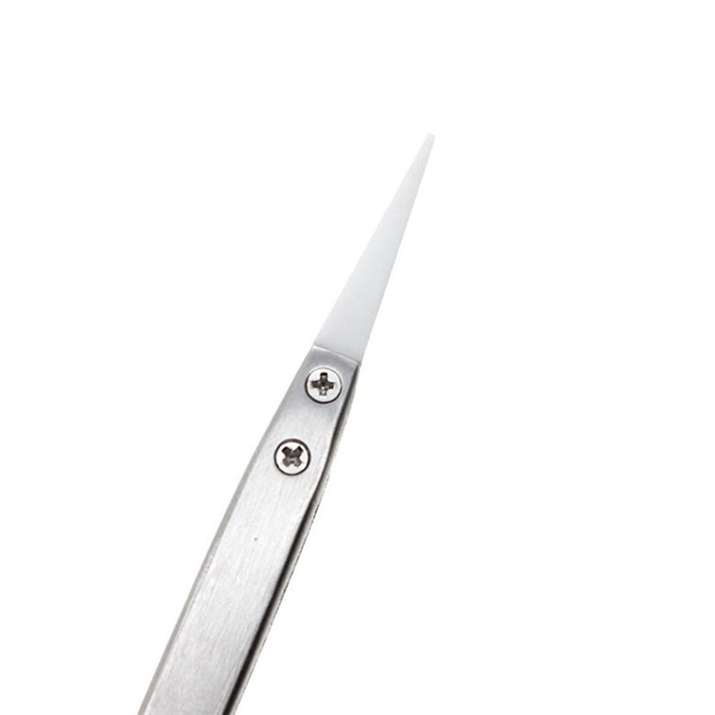 Precisie Keramische Pincet Hittebestendig Pincet Voor Knijpen Coils (Zilver En Wit)