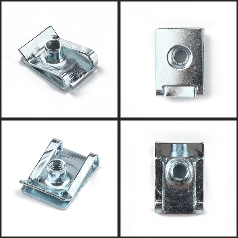 10pcs M4/M5/M6/M8 U Nuts Speed Clip Fastener Assorted Kits 304 Stainless Steel U-shaped Clip Chimney Nut For Motorcycle Car