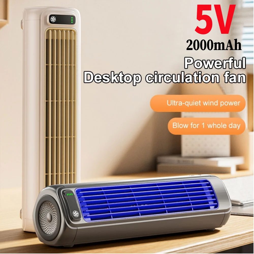 Draagbare Torenventilator Elektrische Ventilator 3 Snelheden Aanpassing Bureauventilator Oplaadbare Windkoeling Stille Muurbevestiging Ventilator Voor Thuiskantoor
