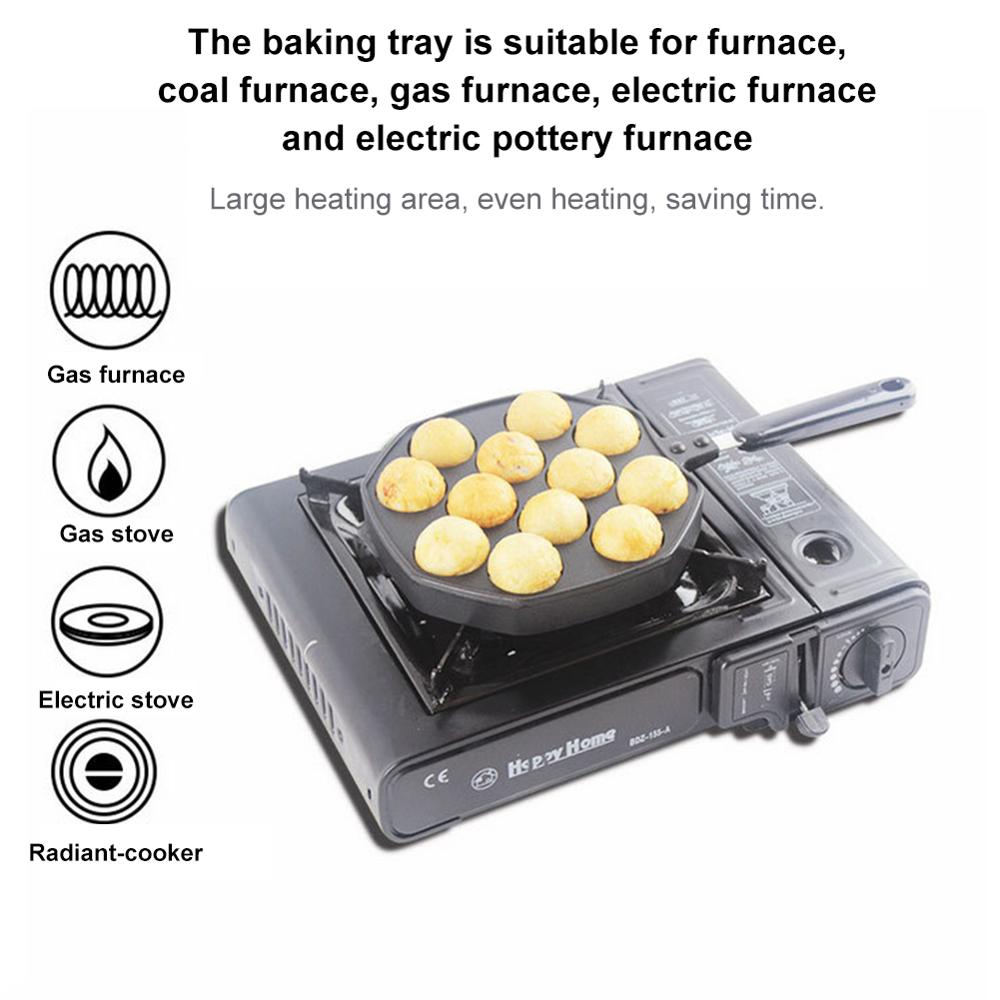 12 Holes Round Pancake Pan Takoyaki Frying Pan Baking Pan Cookware Grill Pan Non Stick Pan Cooking Pot Kitchen Products For Home