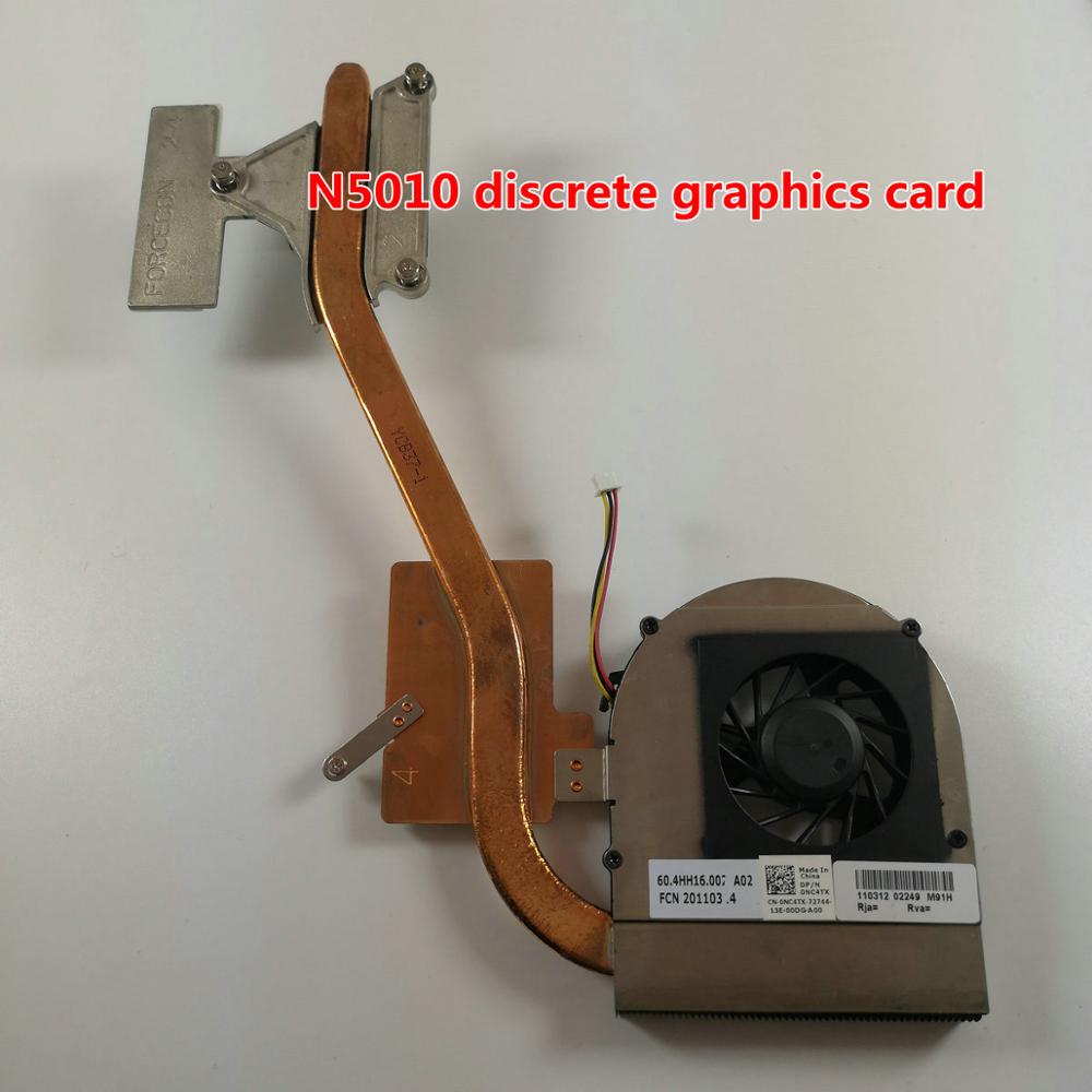 Novo original para dell inspiron 15r m5010 m501r n5010 ventilador de refrigeração do dissipador calor k28pw nc4tx 3t25w dfb45100m20t f91g ventilador refrigerador: N5010 DIS