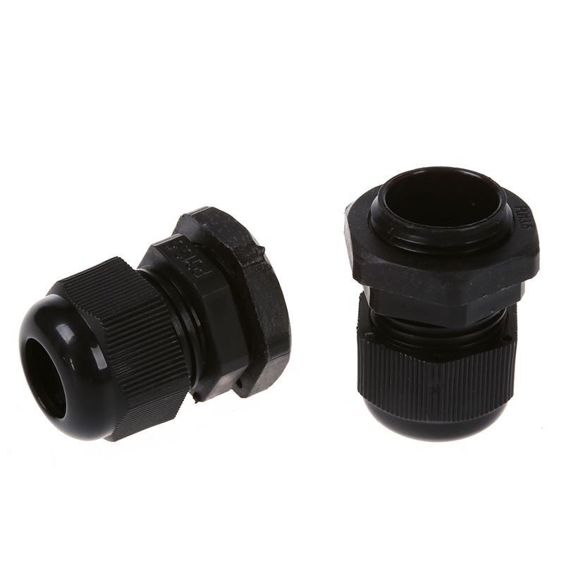 5 Pcs PG13.5 Black Plastic Waterproof Connectors Cable Glands-ABUX