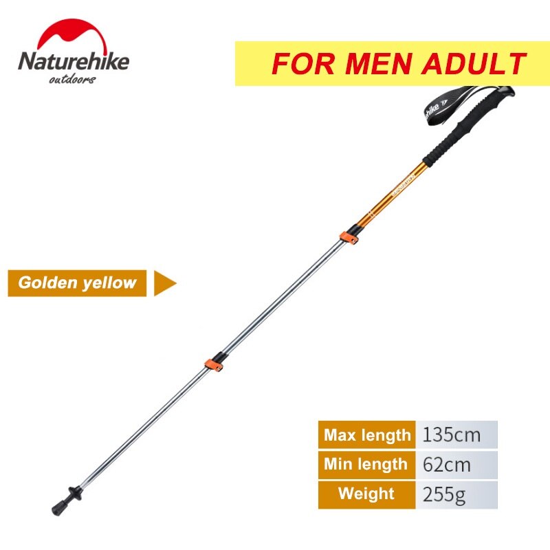 Naturehike – bâtons de randonnée ultralégers, bâtons de randonnée, camping familial: Men gold