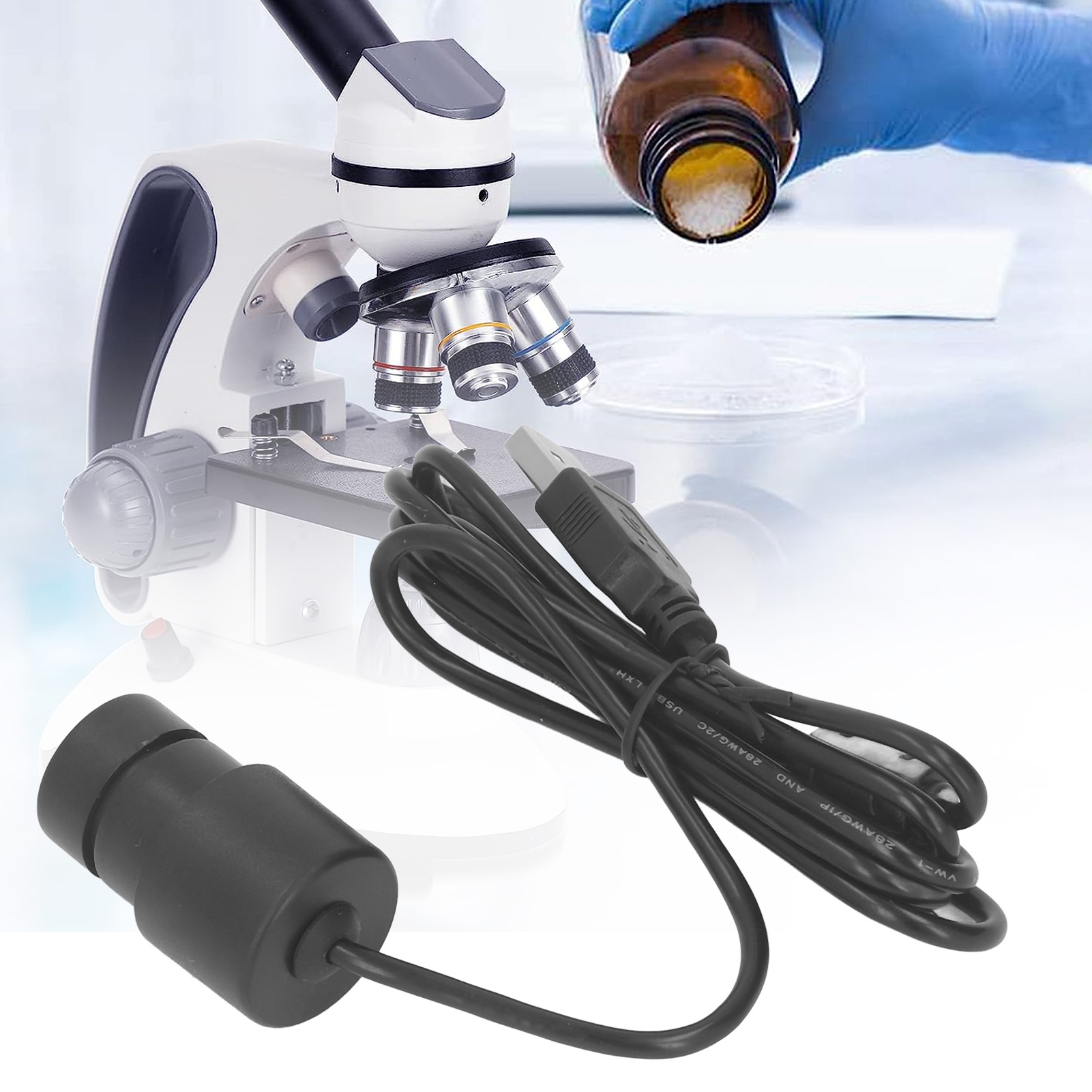 Cámara de microscopio Digital USB, lente electrónica de 2MP, para el aula de ciencias y educación