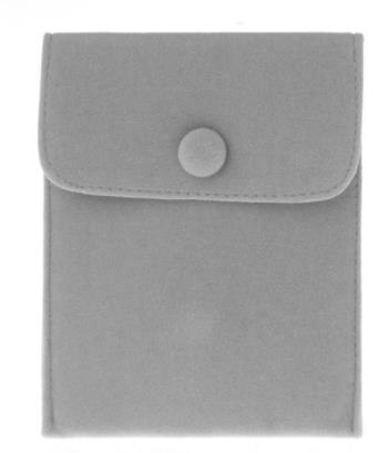 Busta del Sacchetto di velluto Gioielli con Chiusura A Scatto di Archiviazione Portatile Lanugine Morbida di Velluto Flanella Sacchetto del Regalo Della Collana Del Braccialetto: grey / 12x9.5cm