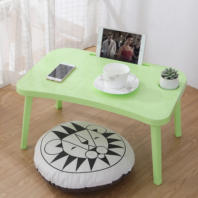 Laptop Table Notebook Folding Desk Computer Desk Breakfast Serving Bed Trays Adjustable Foldable Flip Top Legs Mini Office WF: Green