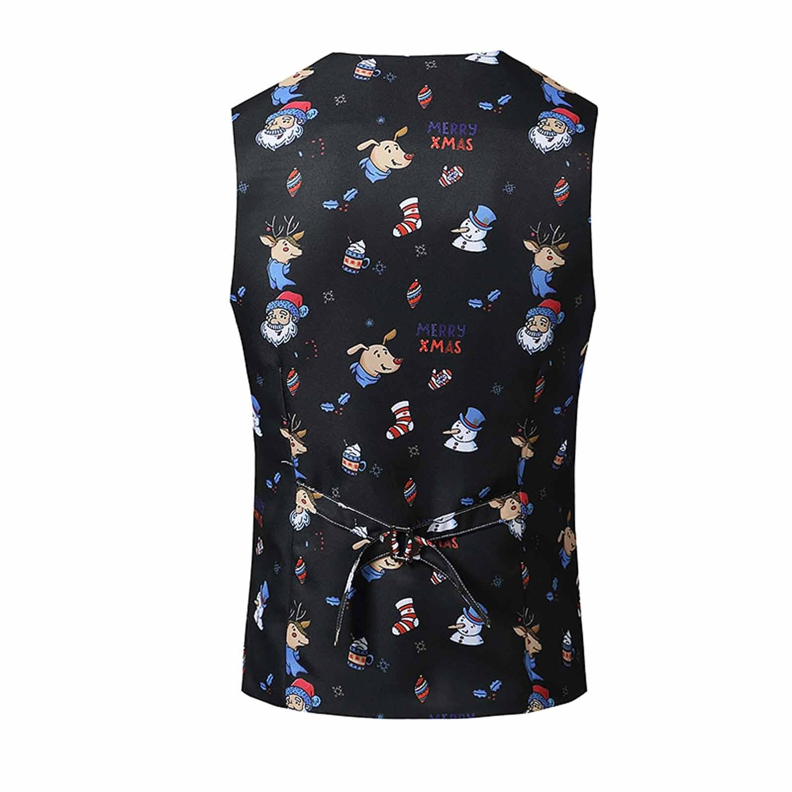 Chaleco de fantasía de Navidad para hombre, chaqueta Vintage abotonada sin mangas para ,