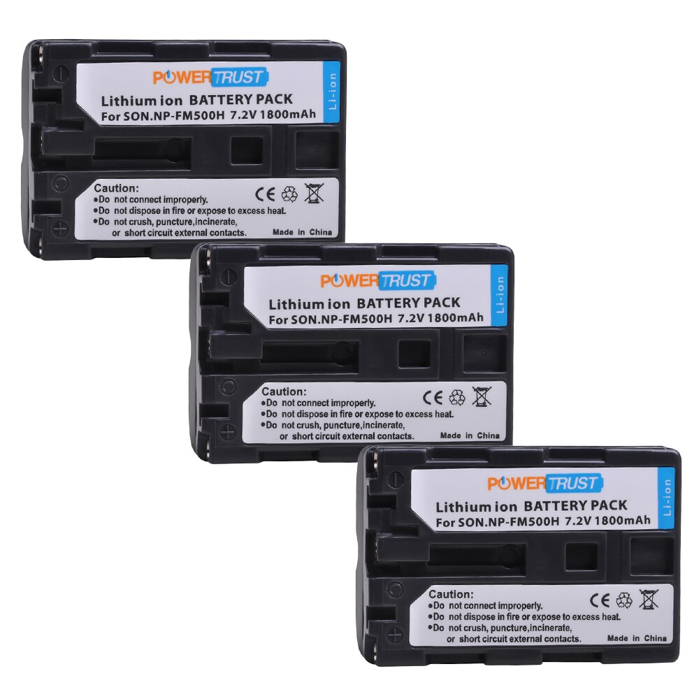 NP-FM500H for Sony Infolithium M Battery and Sony Alpha A900 SLT-A57 A58 A65 A68 SLT-A77 II, 77M2, A99 II, ILCA-99M2 Camera: 3x Battery