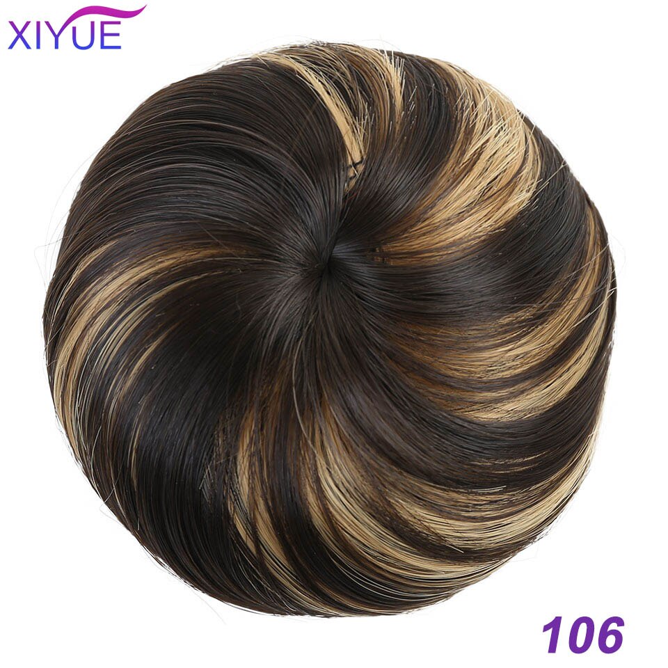Syntetisk chignon donut gary brun farve hår bollepude elastisk hår reb gummibånd hårforlængelser på hestehale: 106