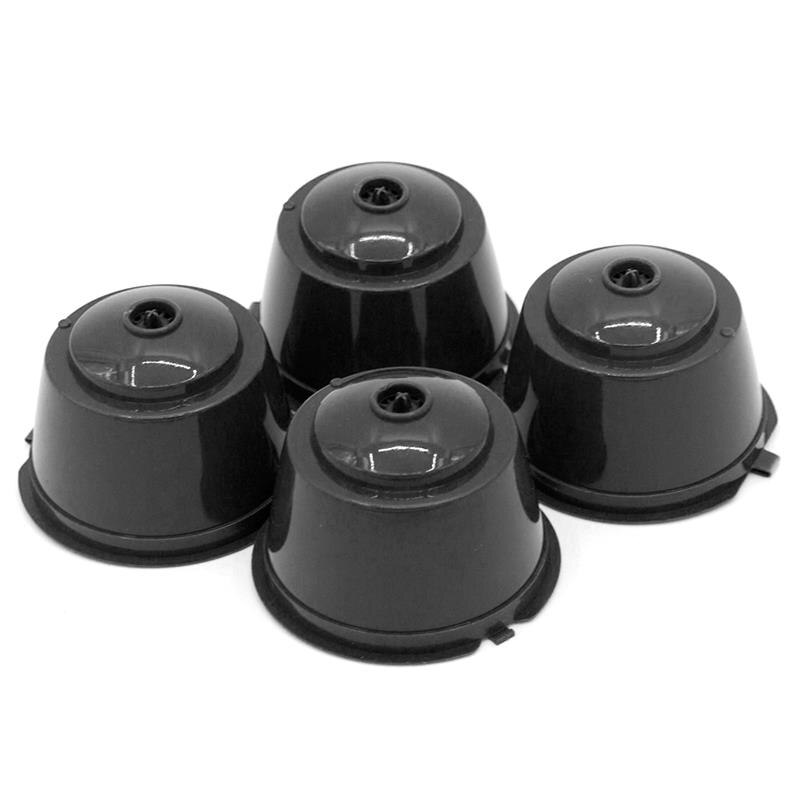 Lemonbest 4pcs Coffee Capsule Plastic Capsule Refillable Reusable Fits For Dolce Gusto Coffee Machines With Spoon