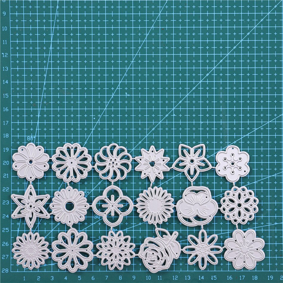 InLoveArts 18pcs Various Flowers Metal Cutting Dies Flower Dies Scrapbooking Natal Fustelle Die Cut Photo Album: Default Title