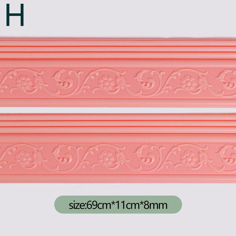 Self Adhesive 3D Foam Wall Stickers Waterproof Baseboard Wallpaper Border Wall Sticker Living Room Bedroom House Decorations: H