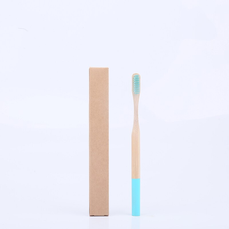 1Pcs Regenboog Bamboe Tandenborstel Milieuvriendelijke Koolstofarme Reizen Ronde Handvat Zachte Haren Voor Volwassen Houten Tandenborstel 17 Kleuren: 87