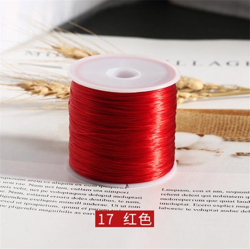 60M/Roll Sterke Elastische Crystal Frezen Cord 1Mm Voor Armbanden Stretch Discussie String Ketting Diy Sieraden Maken cords Lijn: Red