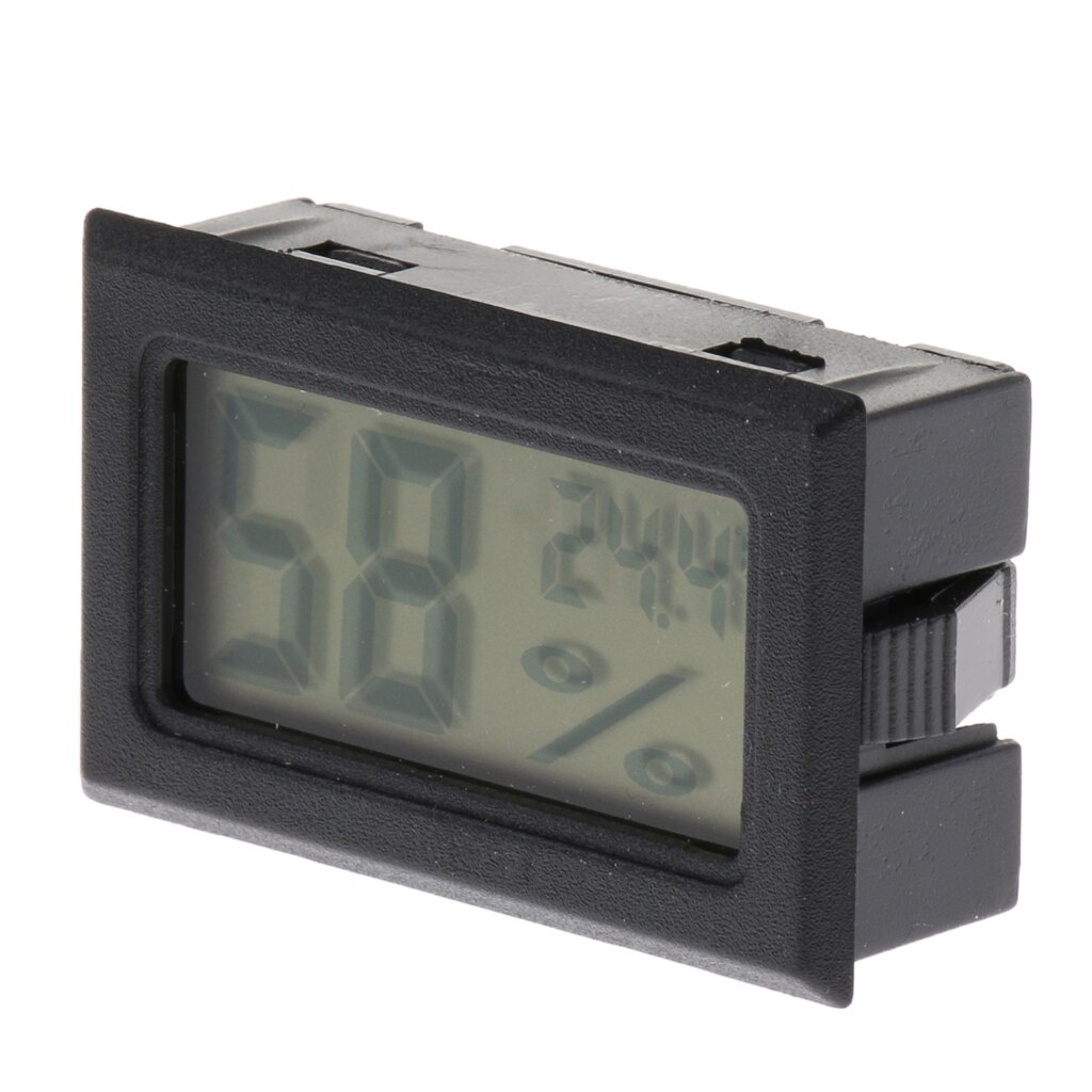 Hagedis Amfibie Terrarium Temperatuur Vochtigheid Meter Thermo-Hygrometer Digitale: Black