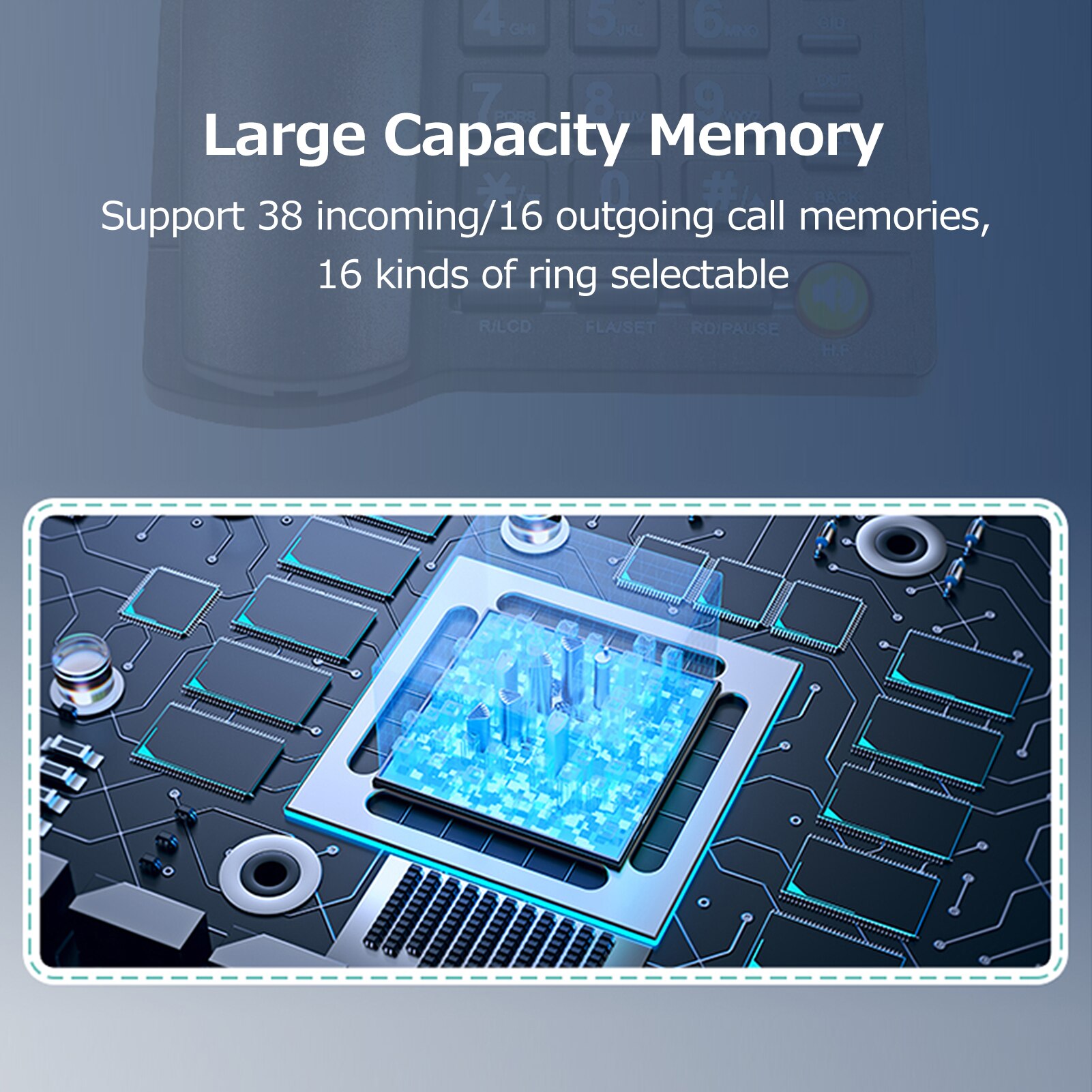 Desktop Corded Telephone Landline Telephone with Caller Identification LCD Screen Adjustable Brightness Black(US Telephone Line)