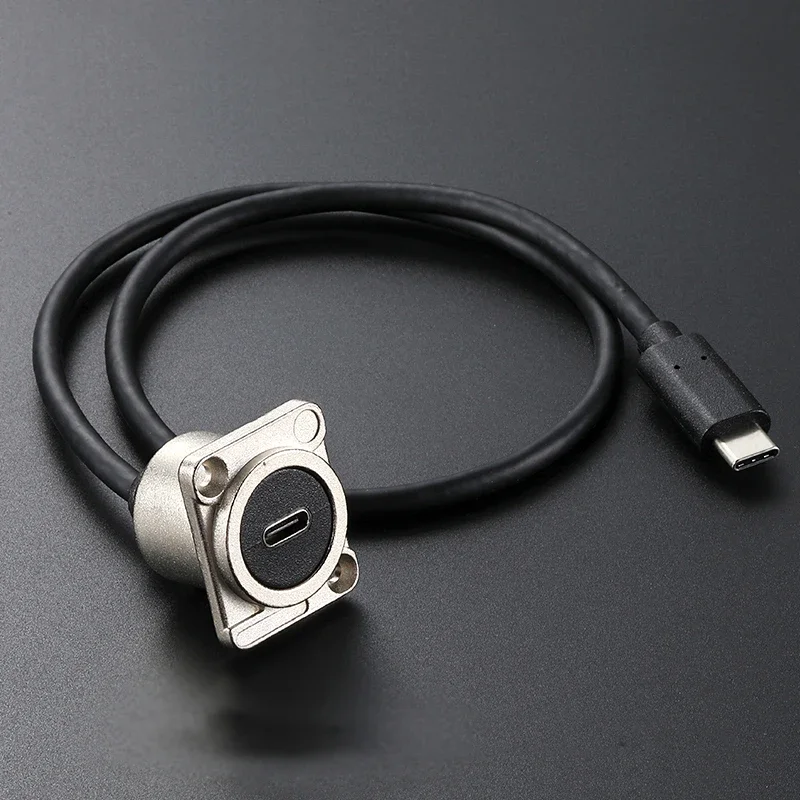 Ethernet LAN Network Cable Extender RJ45 CAT6A HDMI-Compatible Connector USB 2.0 3.0 Type-B Type-C Female Jack Panel Mounting: Brown / Line Connector