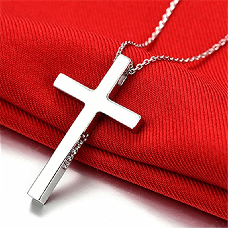 Trendy 925 Sterling Zilveren Ketting Voor Mannen Sieraden Vrouwelijke Classic Cross Hanger Kettingen Mannelijke Choker Bijou Lady Kettingen