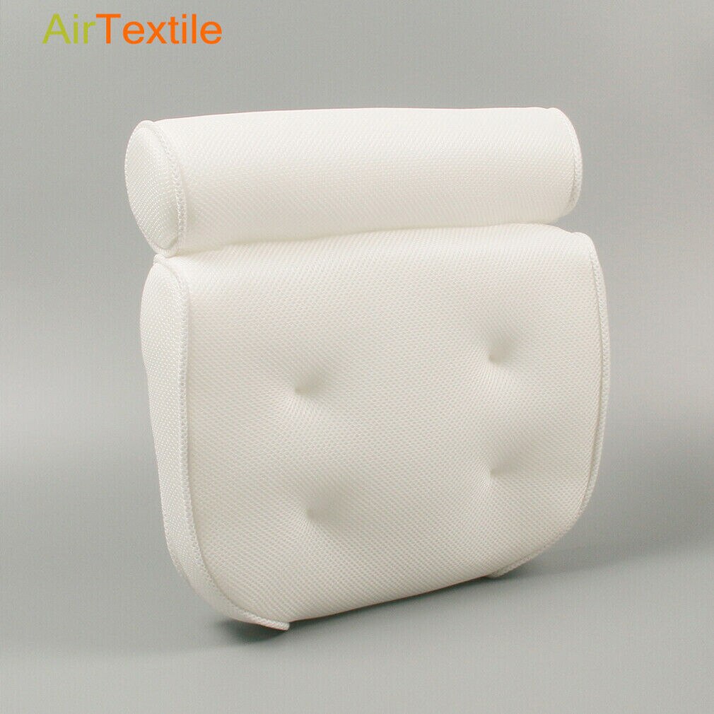 Bad Luxe Bad Spa Kussen Kussen Nek Ondersteuning Foam Comfort Bad 6 Zuignap Sponsachtige Ontspannen: WHITE