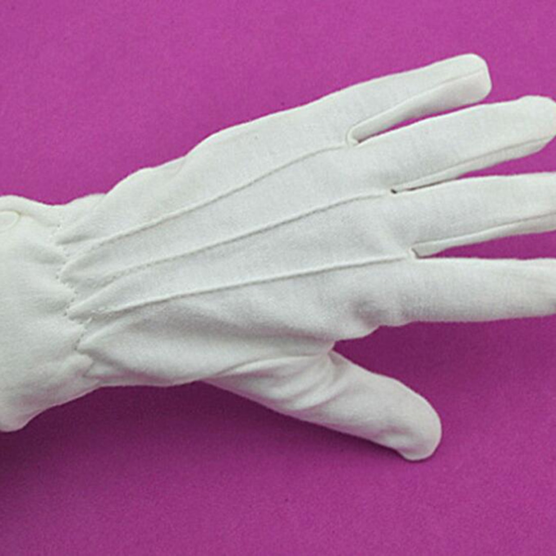 White Cotton Gloves Formal Work Uniform Catering band Magician Parades Inspection Five-fingers men's work gloves