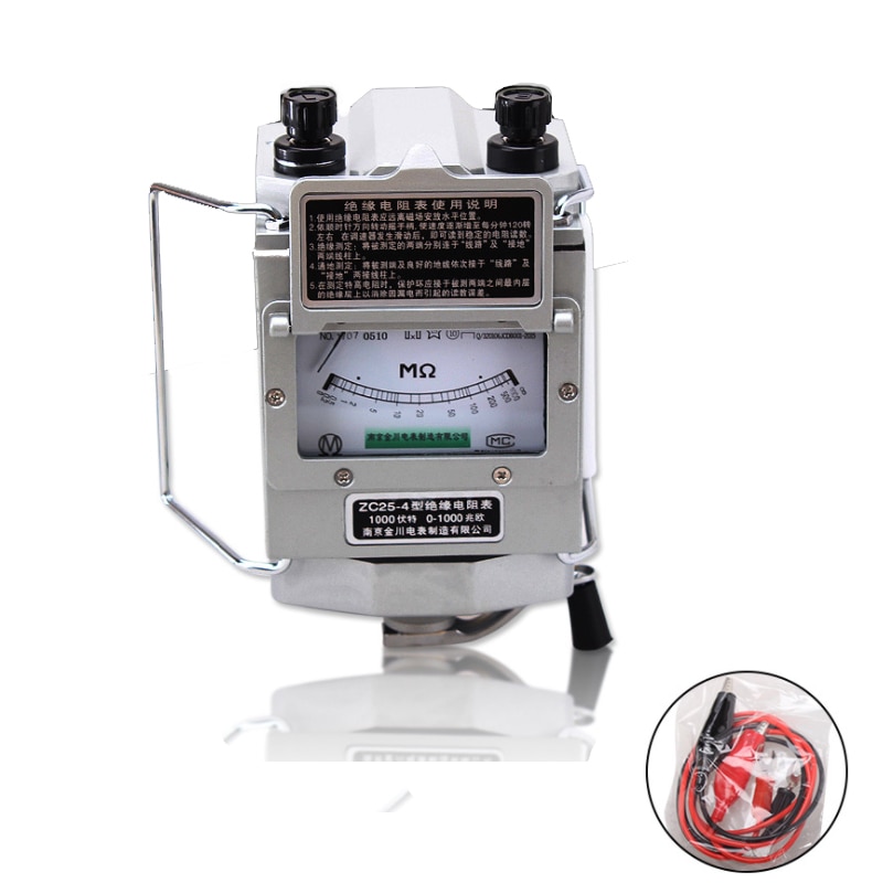 Zc25-4 1000v 1000 mω ohm isolering megohm tester motståndsmätare megger megohmmeter med plastfodral