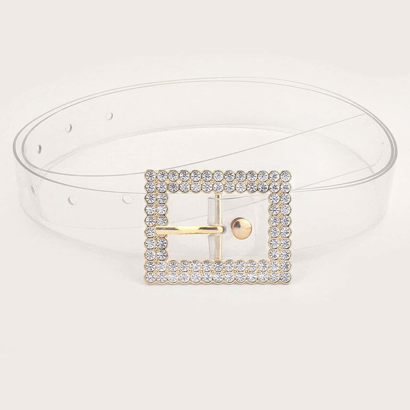 1PC femmes Transparent ceinture clair rond carré coeur broche boucle large taille bandes dames ceinture Punk taille ceinture: Td010