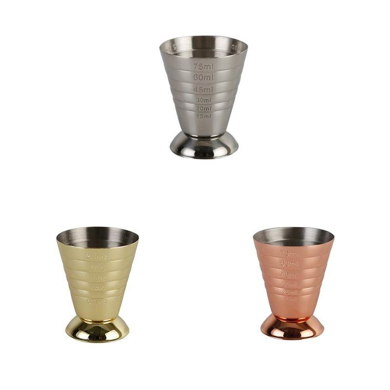 1Pieces Measuring Shot Cup Ounce Jigger Bar Cocktail Drink Mixer Liquor Measuring Cup Measurer Milk Coffee Mug Stainless Steel