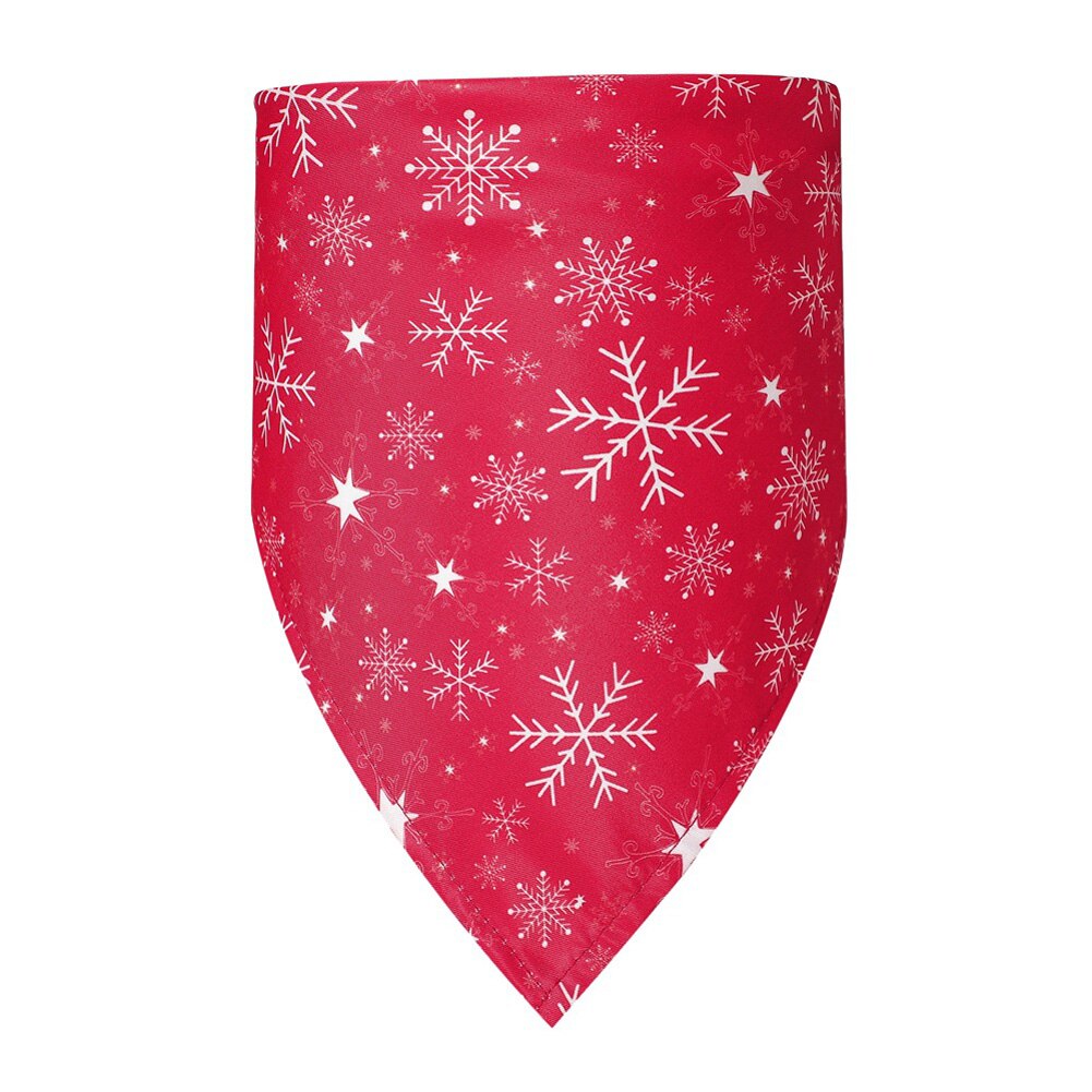 Nyligt jul kæledyr trekantet tørklæde hund bandana tilbehør hagesmæk til hund kat cla 88: Rød snefnug