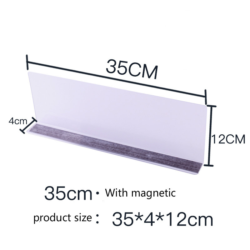 L-shape Commodities Separator Merchandise Guard Strip Supermarket Pvc Magnetic Clear Shelf Divider: 2