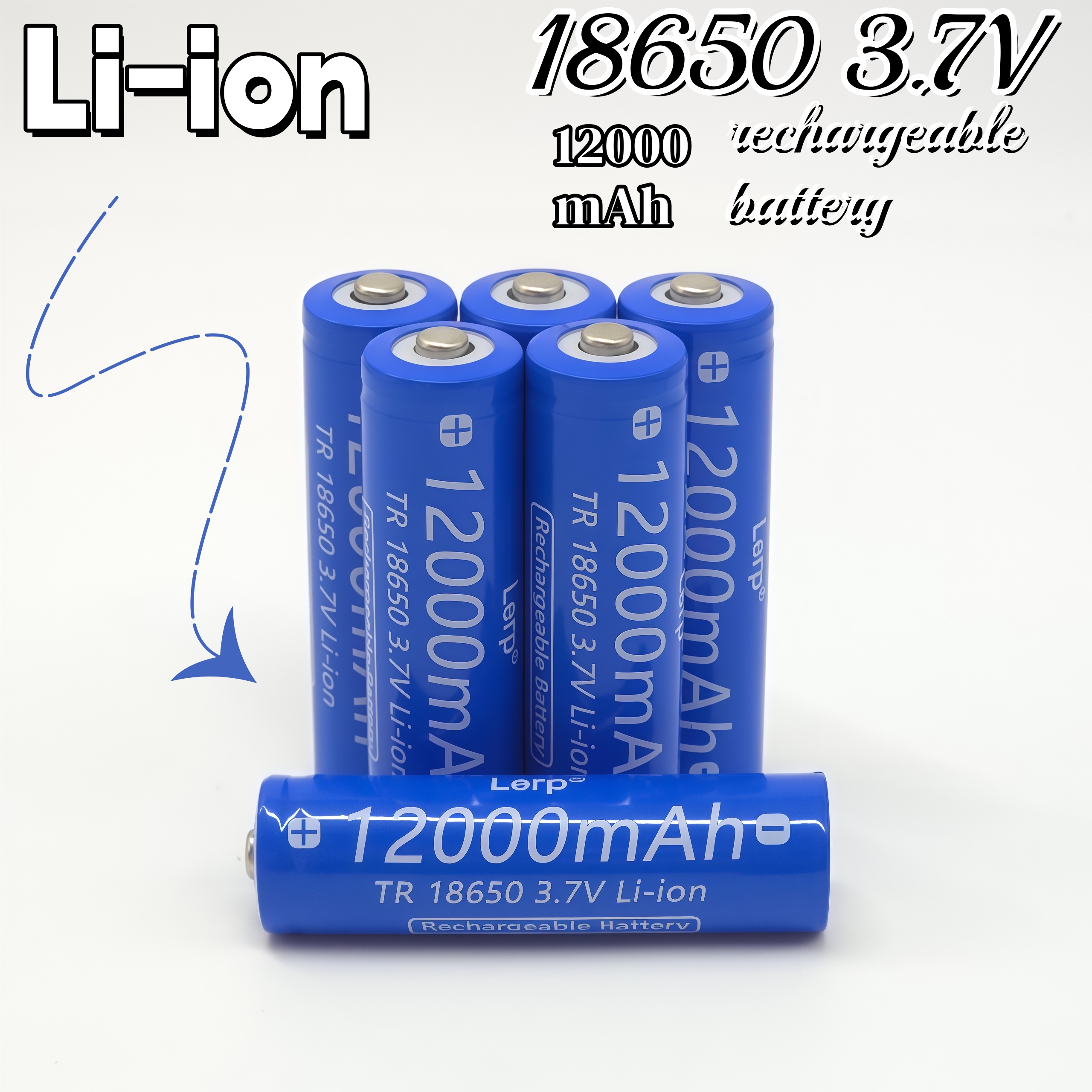 Batteria al litio ricaricabile 3.7v 18650 12000 + caricabatterie: ampiamente utilizzata per torce elettriche e vari dispositivi elettronici