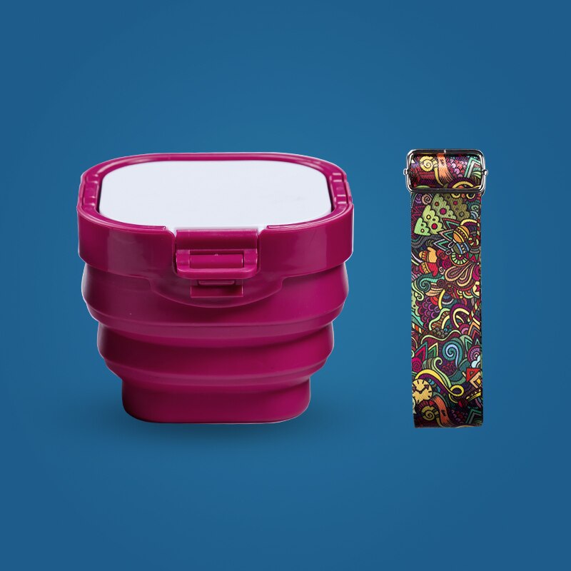 16 Rooster Kleur Palet Pigment Hydraterende Opbergdoos Vouwen Wassen Emmer Draagbare Olieverfschilderij Art Student Speciale Tool: pink with strap