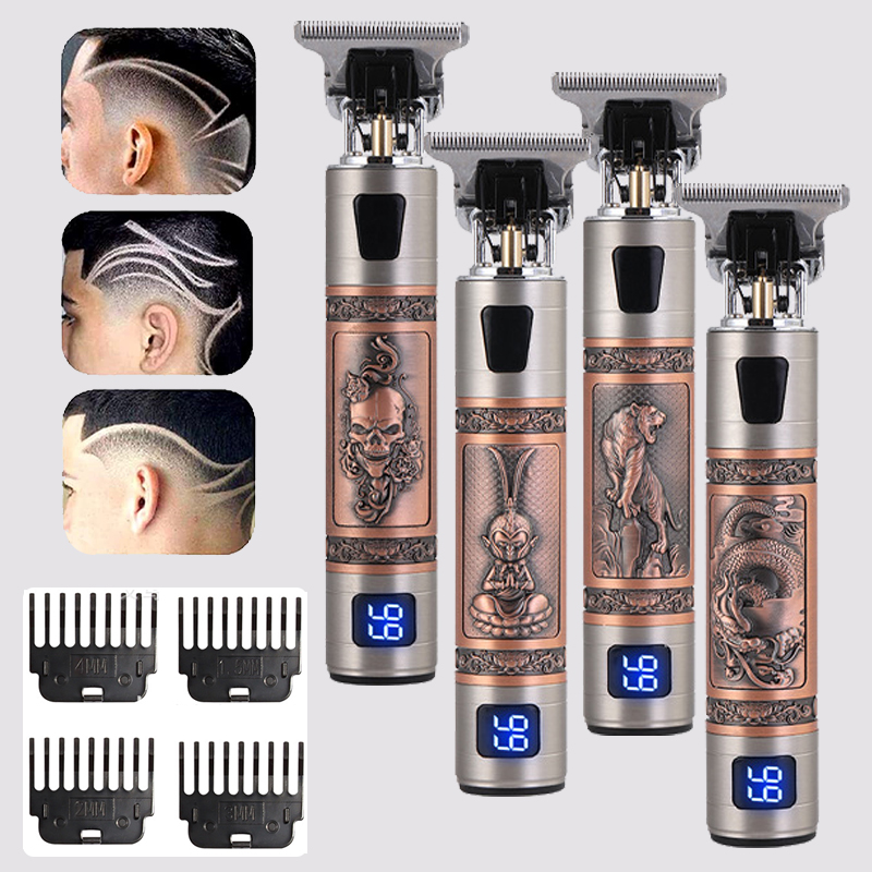 Elektrische Haar Schneiden Maschine Für Männer Drache Friseur Haar Trimmer 0mm Bart Rasierer USB kabellos Haar Haarschneidemaschine einstellen