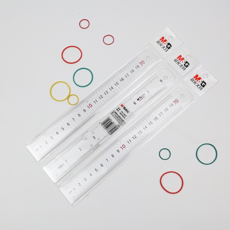 Metal Ruler Aluminum Alloy Straight Rulers Practical Metric And Inches Measurement Double Sided 20-30cm School Office Supplies