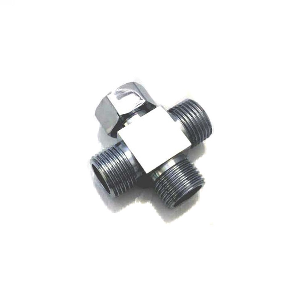 G1/2" Diverter Valve Brass T-adapter Valve 4-way Cross Connector for Angle Valve Handheld Bidet and Sprayer Shower Diverter