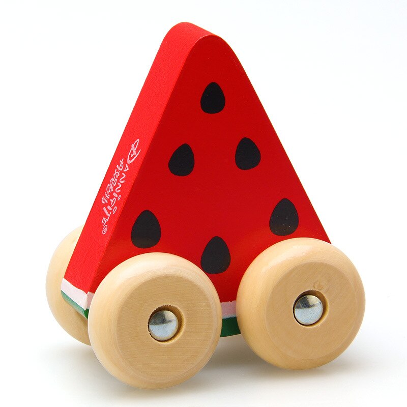 Kinder Holz Tier Zug Modell Schiebe Push-pull Auto Obst Warenkorb Visuell Für Kleinkind Inspirierende Kid Nette pluzzles: 5