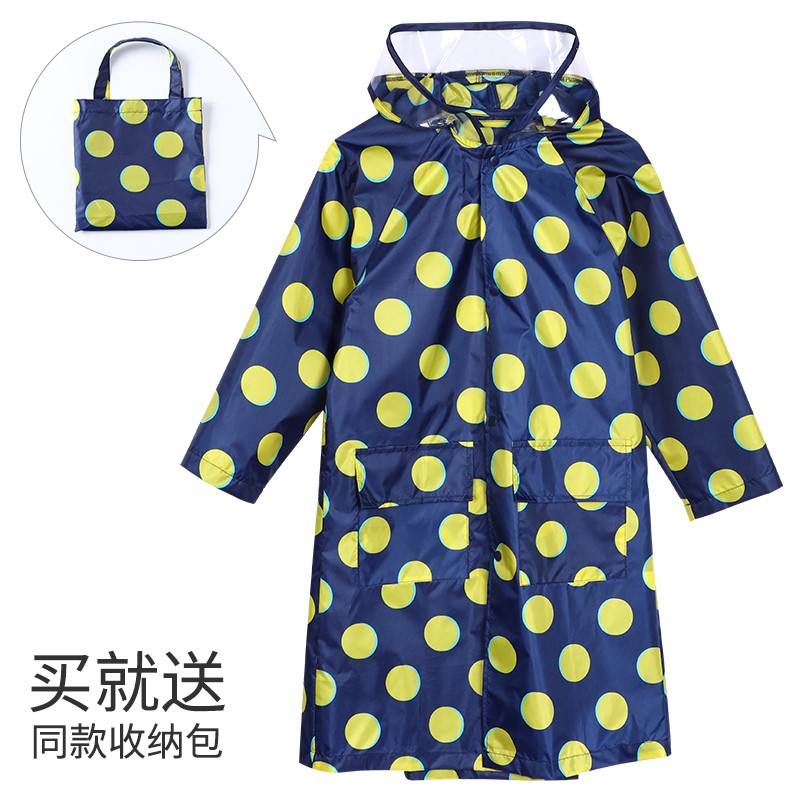 Chubasquero de para niños, mochila impermeable para caminar, mochila escolar para estudiantes, guardería, fácil, aleros: Yellow Dots / XL